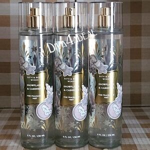 3X Bath & Body Works SNOWFLAKES & Cashmere Christmas 2025 Mist Sprays